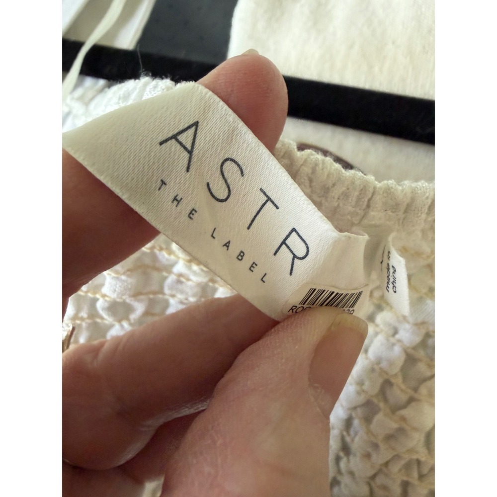 ASTR The Label White Romantic Dress XS Cutout Tie Back Tiered Midi Garden - Picture 4 of 14